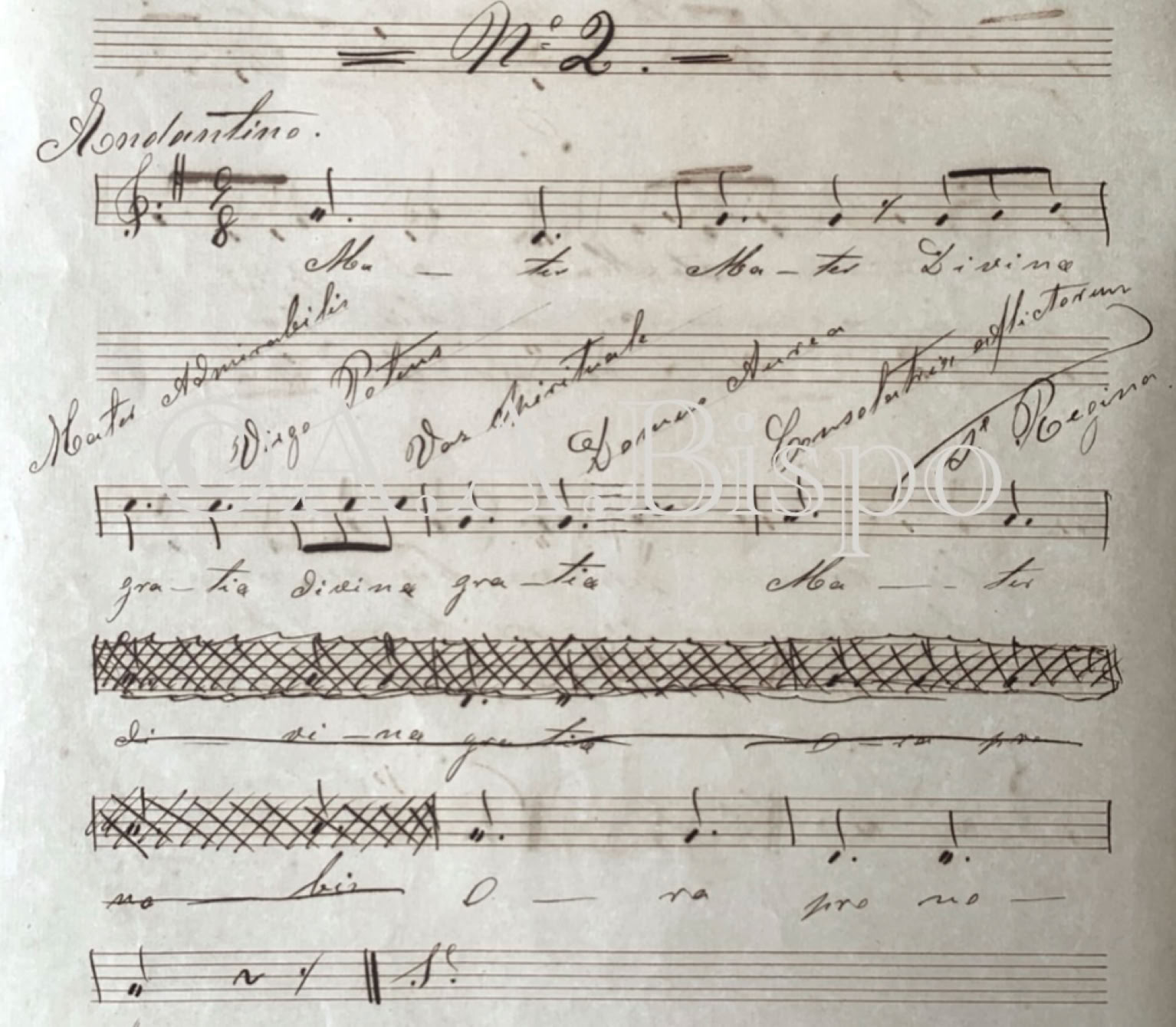 Ladainha de José Pinto Tavares da tradição sacro-musical da igreja da Penha, São Paulo. José Pinto Tavares foi músico de banda, professor do Seminário Episcopal e regente da banda da confraria dos Remédios. Pesquisas de A.A. Bispo da década de 1960.